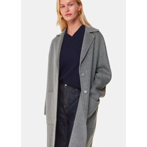 Whistles Grey Cassie Double Face Pocket Coat